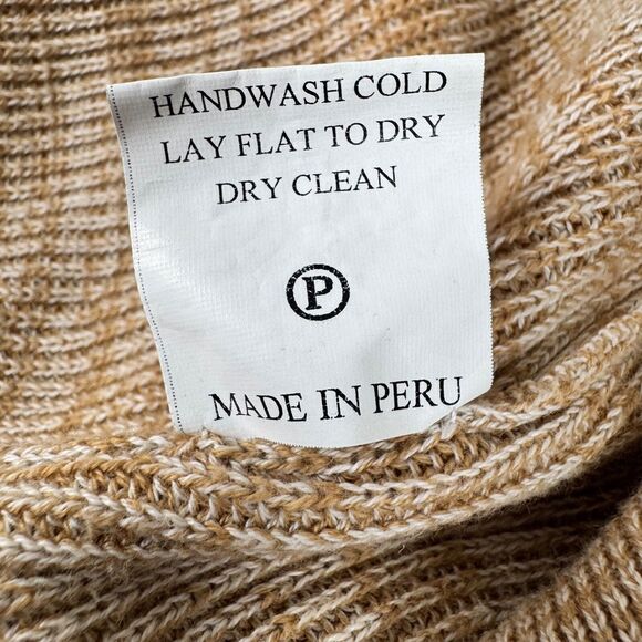 Sama Knits Womens Large Turtleneck Sweater Brown Organic Cotton Oversized Peru - Picture 12 of 12